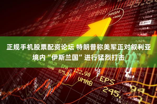 正规手机股票配资论坛 特朗普称美军正对叙利亚境内“伊斯兰国”进行猛烈打击